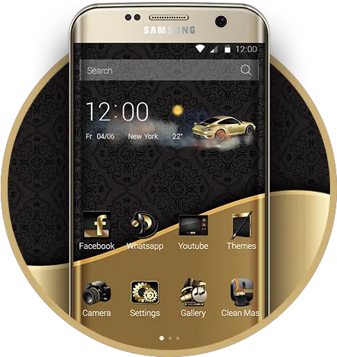  Luxury Gold Theme Apk 118 Download Apk Latest Version Mobile Themes Free Download For Android Png Gold Facebook Icon