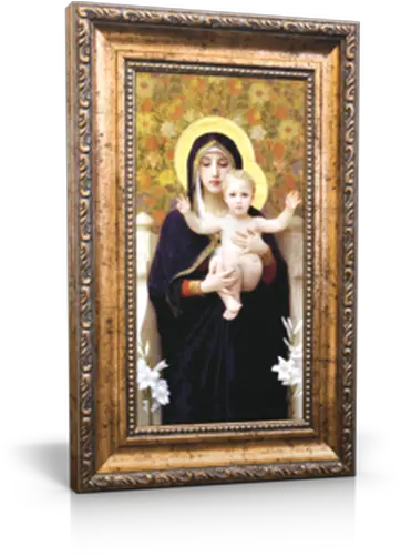  Lu0027innocence Painting Framed Canvas 6 X 11 William Bouguereau La Vierge Au Lys Png Our Lady Of Mercy Icon