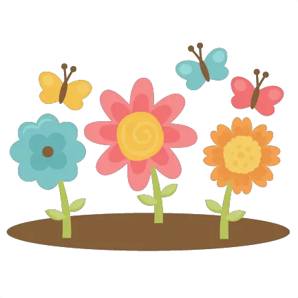  Spring Flowers With Butterflies Svg Cutting Files Flower And Butterfly Clip Art Png Spring Png