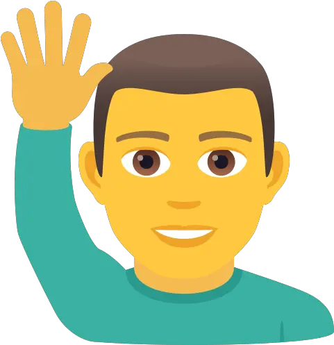  Emoji Man Raising His Hand To Copypaste Wprock Emoji Personne Png Ok Hand Emoji Transparent