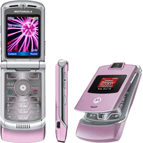  Flip Phones Old Phone Pink Motorola Razr Png Flip Phone Icon