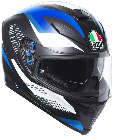  Agv E2205 Multi Plk Agv Helmet White Blue Png Blue Icon Motorcycle Helmet