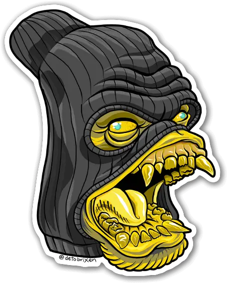  Ape Mask Gold Stickerapp Cartoon Png Gold Sticker Png