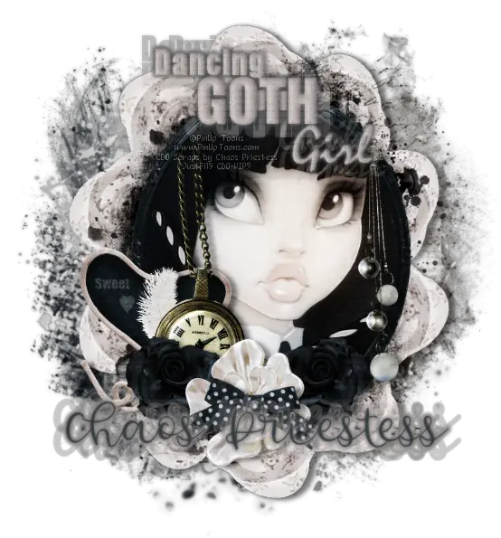  Dancing Goth Girl Just Fi Illustration Png Goth Png