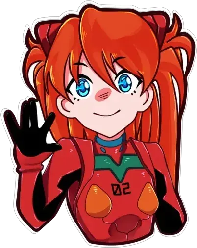  Asuka Nge Whatsapp Stickers Stickers Cloud Fictional Character Png Asuka Transparent