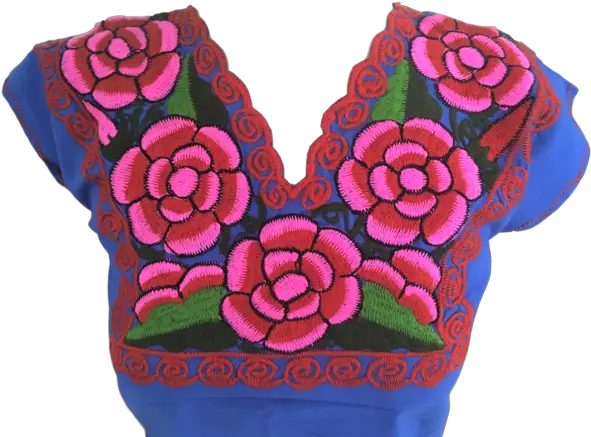  Download Blue Mexican Blouse With Mexican Blouse Png Mexican Flowers Png