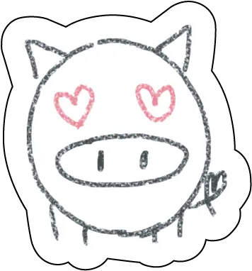  Heart Eyes Pig Stickrsg Cartoon Png Cat Eye Png