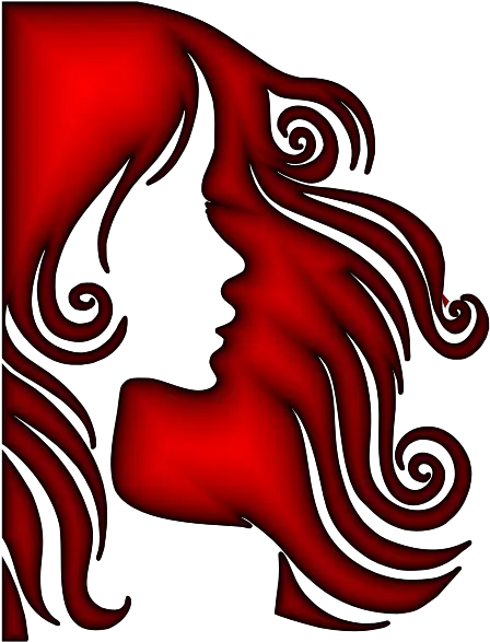  Red Profile Female Hair Silhouette Png Red Hair Png