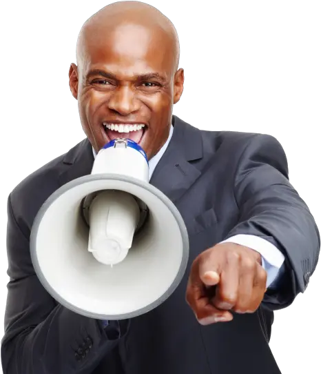  Black Man With Megaphone Png Image Person Holding A Megaphone Black Guy Png