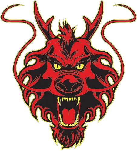  Printed Vinyl Red Dragon Head Illustration Png Dragon Head Png