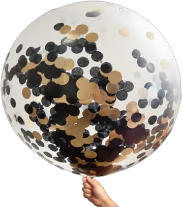  Rose Gold And Black Confetti Jumbo Balloon Balloon Png Gold Confetti Png