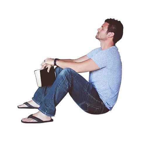  Man Sitting With Book Leaning Against Wall Immediate Entourage Architecture People Sitting Png Wall Png