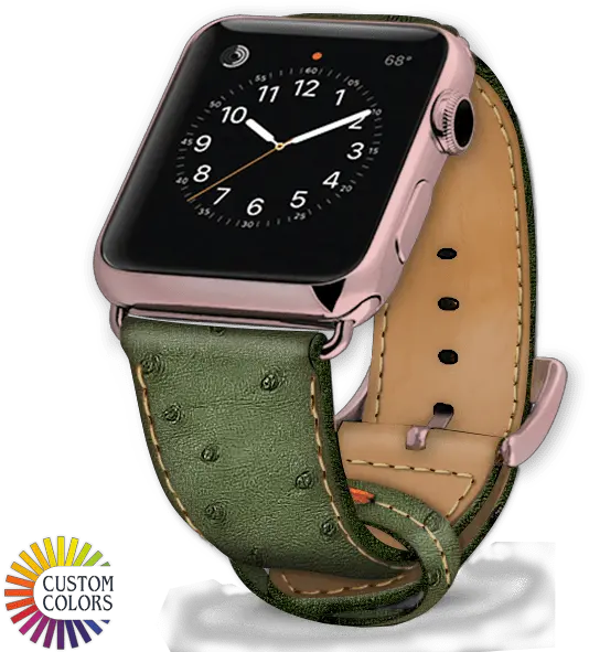  Apple Watch Strap Ostrich Leather Kožený Remienok Apple Watch Png Green Phone Icon On Apple Watch