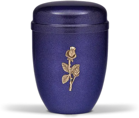  Cobalt Blue Mother Of Pearl Steel With Single Rose Brass Emblem Funeral Cremation Ashes Urn For Adult 717 Ceramic Png Ashes Png