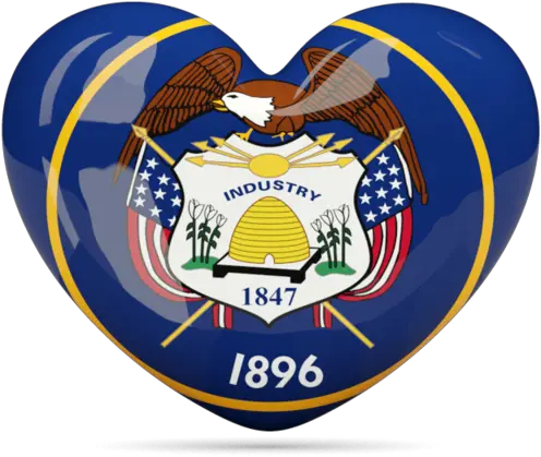  Heart Icon Illustration Of Flag Ofu003cbr U003e Utah Png Badge