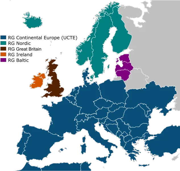  Synchronous Grid Of Continental Europe Wikipedia Interrail Countries Png Electric Grid Icon