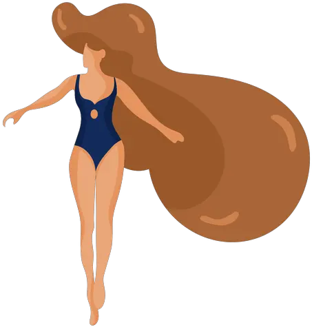  Girl Women Bathing Suit Swimsuit Hair Flat Transparent Png Transparent Cartoon Bathing Suit Png One Piece Transparent