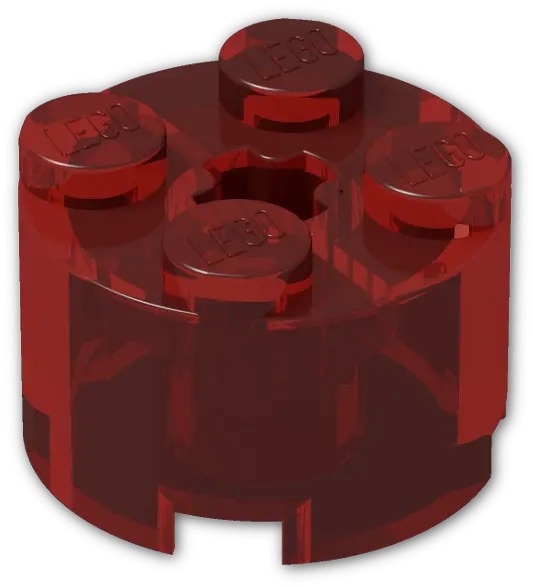  Brick 2 X Round 3941 Transparent Red 3941 Lego Transparent Red Png Red X Transparent