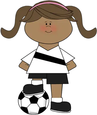  Girl With Foot Girl With Foot On Kids Playing Soccer Clipart Png Soccer Ball Png Transparent