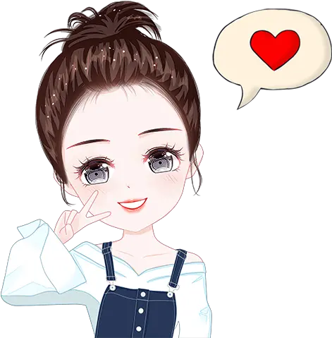  Wastickerapps Cute Anime Stickers Amazonin Appstore For Korean Cute Girl Stickers Png Cute Anime Transparent