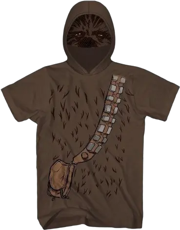  Disney Menu0027s Star Wars Chewbacca Licensed Short Sleeve Costume Hoodie Mask Shirt Fictional Character Png Chewbacca Transparent