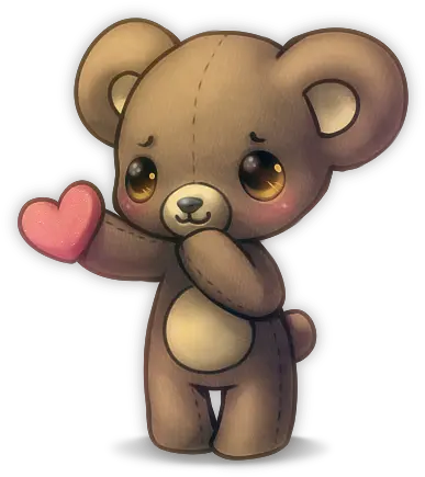  Download Love Cute Anime Animals Bear Heart Kawaii Cute Sad Teddy Bear Cartoon Png Anime Heart Png