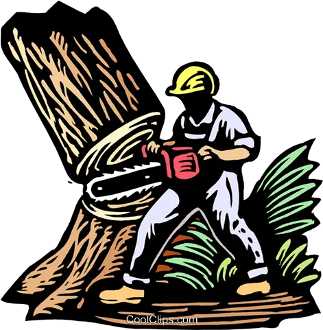  Logger Cutting Down Tree Royalty Free Vector Clip Art Tree Service Clip Art Png Tree Illustration Png