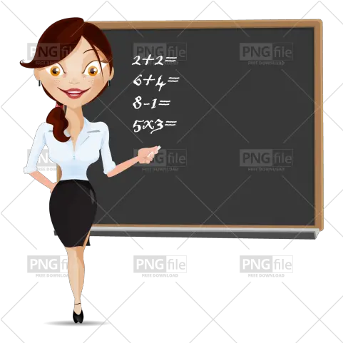  Teaching Maths Cartoon Character Png Photo 490 Pngfile Woman Clipart Png Teacher Png