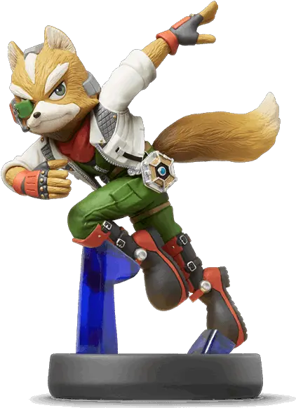  Nintendo Amiibo Super Smash Bros Fox Mcloud Character Figure Preowned Star Fox Amiibo Png Nintendo Characters Png