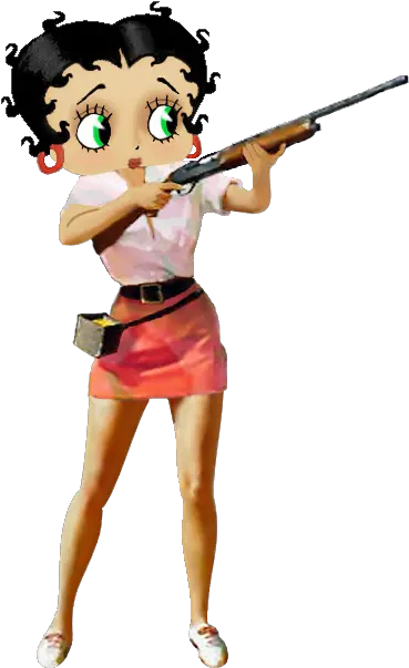  Women With Guns Betty Boop Edition Black Betty Boop Betty Boop Hunting Png Cartoon Gun Png