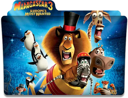  Madagascar 3 Europes Most Wanted Madagascar 3 Most Wanted Png Animation Folder Icon