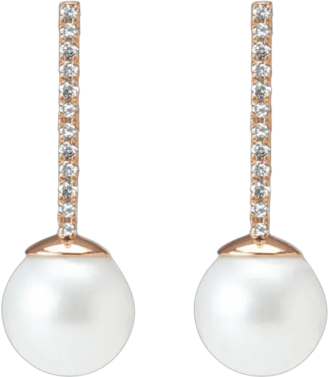  Pearl Earrings With White Diamonds Pearl Earrings Transparent Png Pearl Transparent