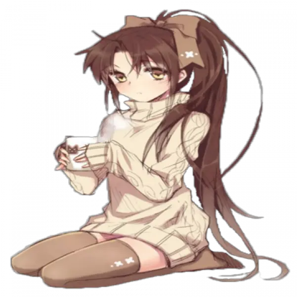  Anime Girl Sitting Png Free Images Anime Girl With Side Ponytail Anime Girl Sitting Png