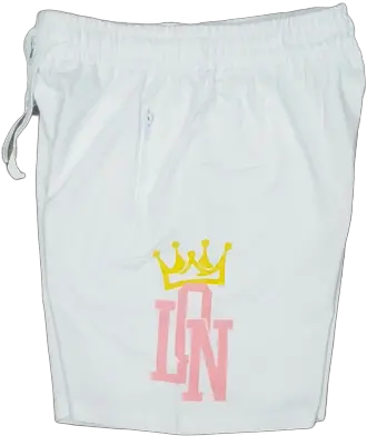  Lon White And Pink Wyellow Crown Shorts Solid Png Yellow Crown Logo