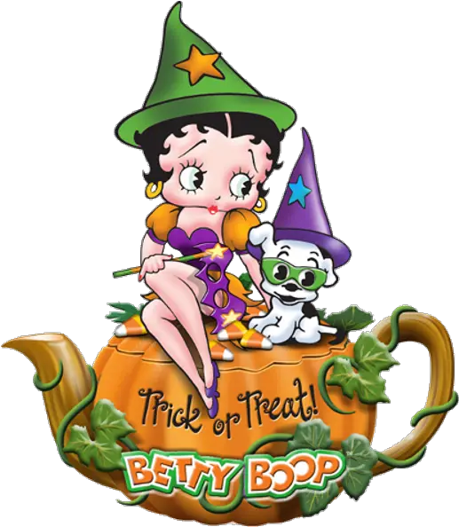  Betty Boop Halloween Good Morning Trick Or Treat Clipart Hello October Betty Boop Png Trunk Or Treat Png