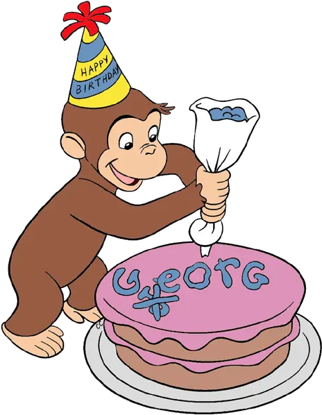  Curious George Clip Art Cartoon Curious George Cake Png Party Hat Clipart Transparent Background