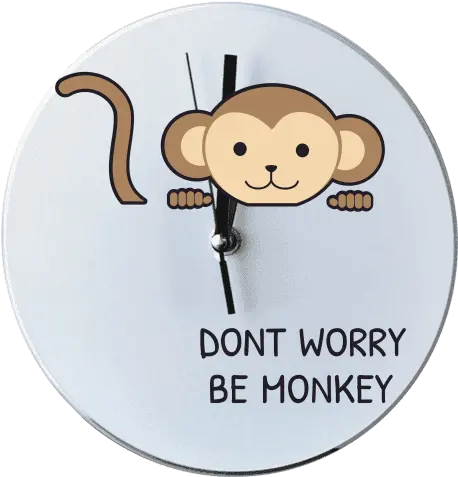  Round Wall Clock With Printing Be Monkey Cartoon Png Monkey Logo