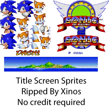  Dash Sonic Sprite Sheet Title Png Sonic The Hedgehog 2 Logo