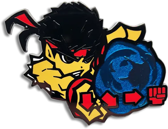  Street Fighter Ryu Power Pin Pin Club Shop The Floor Street Fighter Pin Png Street Fighter Logo Png