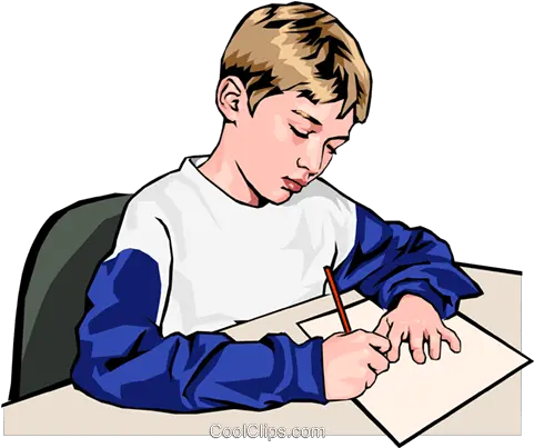  Boy Writing In Class Royalty Free Vector 428687 Png He Is Writing A Letter Writing Clipart Png