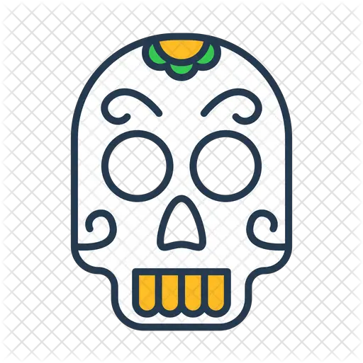  Mexican Skull Icon Of Colored Outline Skull Png Mexican Skull Png