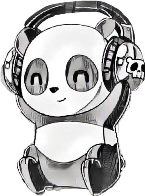  Panda Headphones Music Happypanda Smile Behappy Animals Cool Cartoon Panda With Headphones Png Cartoon Headphones Png