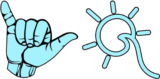  Vsco Cursor With Hang Loose U0026 Sun Wave Sweezy Custom Cursors Sign Language Png Hang Loose Icon