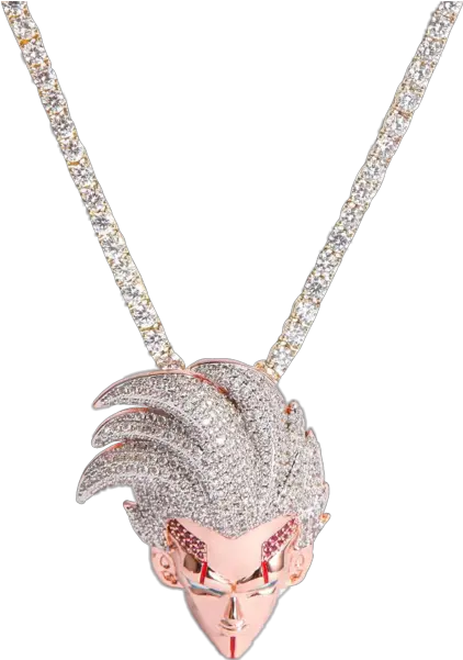  Iced Out Baby Vegeta Chain Pendant Png Chain Png