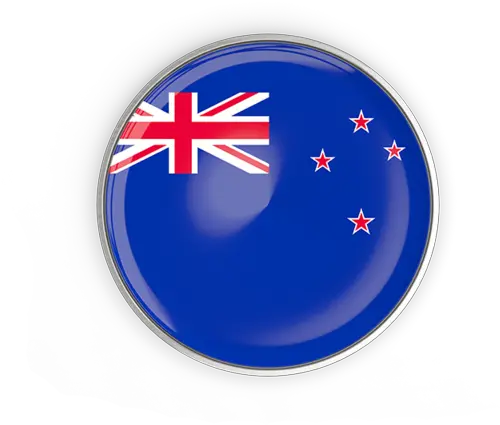  Round Button With Metal Frame New Zealand Flag Png New Zealand Flag Png