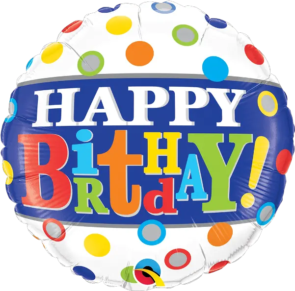  Happy Birthday Band U0026 Dots Balloon Balloon Png Happy Birthday Balloons Png