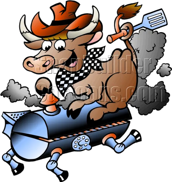  Bbq Grill Cow Holding A Spatula Bbq Pig Cartoon Png Bbq Logos