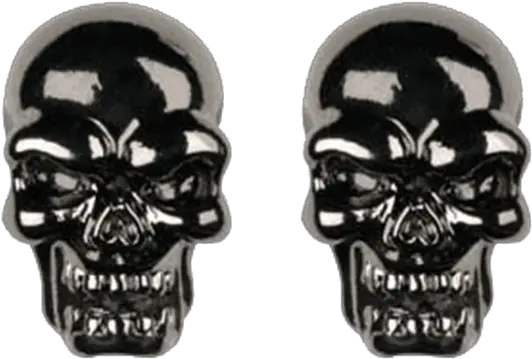  Download Hd Black Skull Head Stud Earrings Black Skull Black Skull Stud Earrings Png Skull Head Png