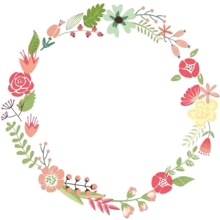  Cute Retro Flowers Arranged Un A Shape Of The Wreath Floral Frame Png Transparent Flower Shape Png