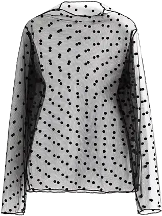  Light Transparent Gauze Long Sleeve Dots Stars See Through Dots Top Png Transparent Dot